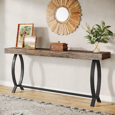 Hommoo 70.8" Farmhouse Console Table Brown