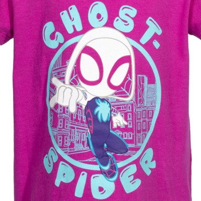 Marvel Spidey and His Amazing Friends Little Girls 2 Pack T-Shirts Grey/Purple 6 — фото 8