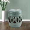 Outsunny 14" x 17" Ceramic Side Table Garden Stool with Knotted Ring Design & Glazed Strong Materials - 2 of 4