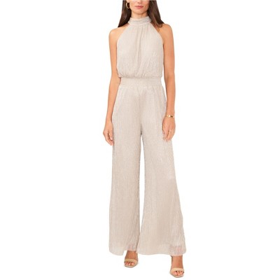 Vince Camuto Womens Metallic Wide Leg Jumpsuit