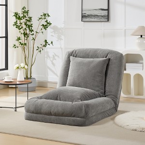 5-position adjustable beanbag sofa bed, soft cushions, suitable for adults and pets, with fluffy pillows, foldable, suitable for bedroom, living room - 1 of 4