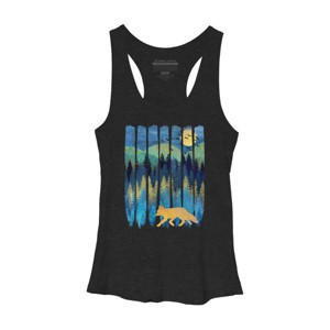 Women's Design By Humans Fox Forest Night By Maryedenoa Racerback Tank Top - 1 of 3