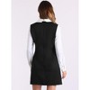 Allegra K Women's Contrast Peter Pan Collar Long Sleeve Above Knee Shift Plaid Dress - 4 of 4