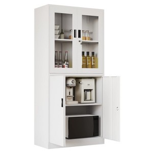 Mlezan 71" Storage Cabinet: Acrylic Glass Door with Lock, Adjustable Shelves. Steel Locker for School, Home, or Office Storage and Organization. - 1 of 4