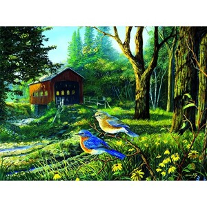 Sunsout Sleepy Hollow Blue Birds 1000 pc   Jigsaw Puzzle 71108 - 1 of 4