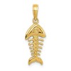 Black Bow Jewelry 14k Yellow Gold 3D Polished Fishbone Pendant - 3 of 4