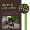 Pure Garden 30" Wood Burning Flaming Ball Round Outdoor Fire Pit With Pivot Spark Screen Brown - 4 of 4