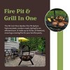 Pure Garden 30" Wood Burning Flaming Ball Round Outdoor Fire Pit With Pivot Spark Screen Brown - image 4 of 4