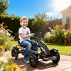 Kids Pedal Go Kart with Adjustable Seat, Handbrake, Freewheel Control & Non-Slip Rubber Wheels – Black - 2 of 4