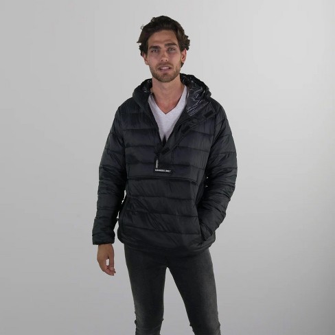 Members Only Men s Popover Puffer Jacket Black S