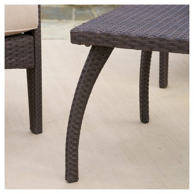 Honolulu 4pc Wicker Patio Seating Seat And Cushions Brown