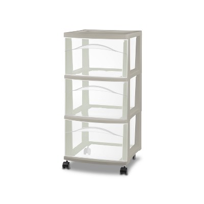 Image of 3 Drawer Medium Cart Tower Gray - Brightroom™