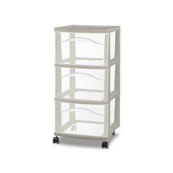 3 Drawer Medium Cart Tower Gray - Brightroom™