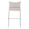 40.4" Barstool White Poly Linen Upholstered Seat with Armrests and Chrome Frame by Zuo Modern - 4 of 4