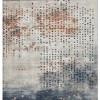 Linen And Navy Blue Geometric Washable Indoor Outdoor Area Rug - 4 of 4