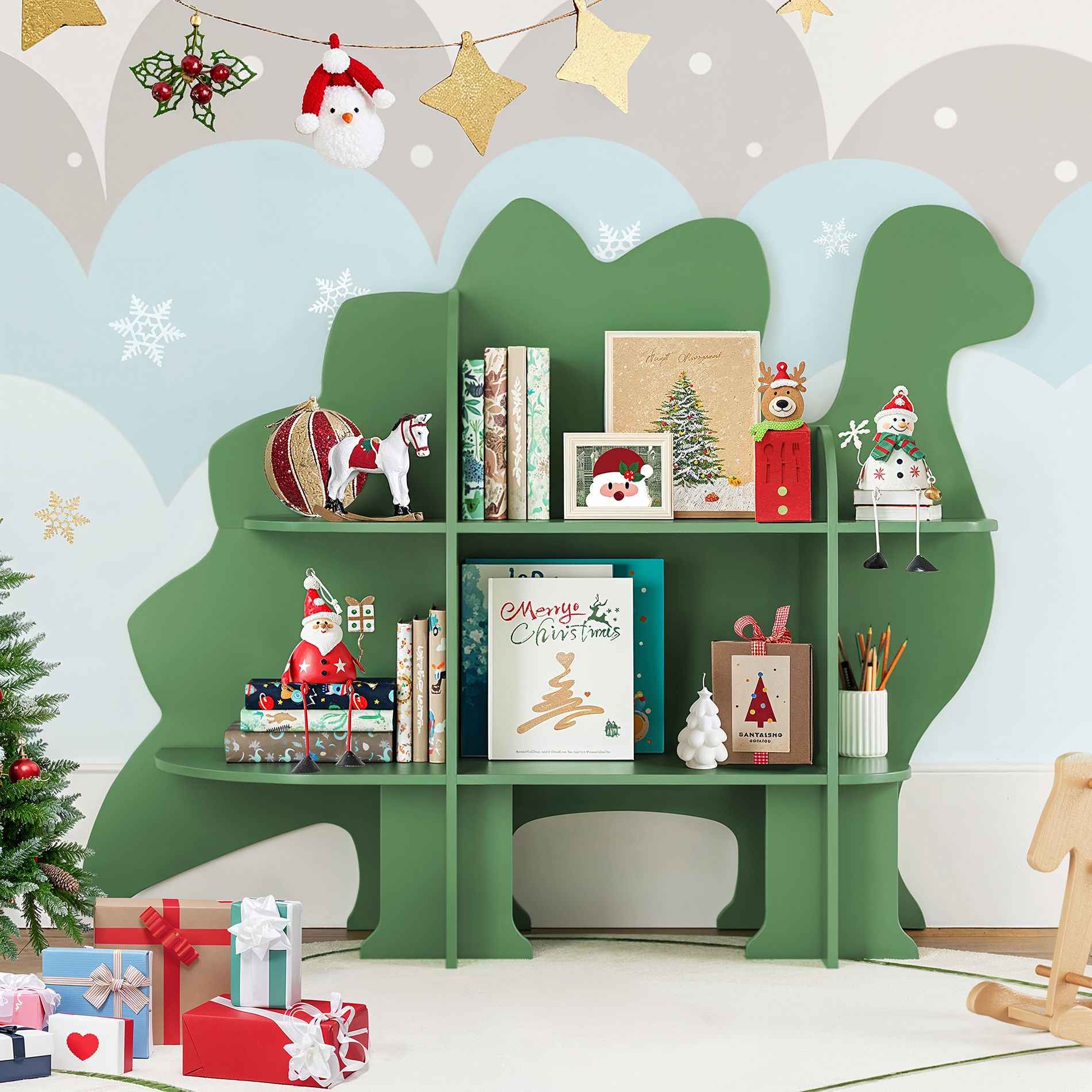 Arceso 3-Tier Corner Kids Bookshelf and Toy Storage Organizer for Kids Room