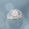 Ross-Simons 2.62 ct. t.w. CZ and .50 ct. t.w. Simulated Aquamarine Ring in Sterling Silver - 4 of 4