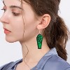 Halloween Coffin Earrings with Bat & Spider Web, Acrylic Asymmetric Dangle Drop, Punk Horror Jewelry Gift for Women & BFF. - 4 of 4