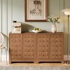 Tribesigns Sideboard Buffet Cabinet with Storage, 57.5-Inch Farmhouse Wood Credenza Storage Cabinet with Doors, Walnut - 4 of 4
