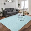 Washable Modern Plaid Printed Rug Non Slip Low Pile Rug Soft Contemporary Throw Floor Cover Foldable Indoor Carpet for Living Room Bedroom - 3 of 4