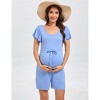 Maternity Dress Womens Jumpsuits Casual Summer Rompers Sleeveless Loose Baggy Overalls Jumpers with Pockets - 4 of 4