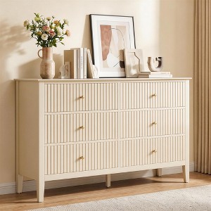 dresser beige Cartier Henley Scalloped Edge 6 Drawer