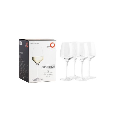 Set of 4 Clear Crystal White Wine Glasses