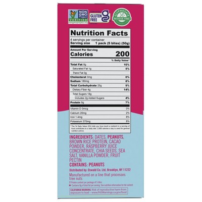 Smash Foods Gluten Free Choc Peanut Butter & Raspberry Jam Protein Bites - 9g Protein - 7.1oz/4pk