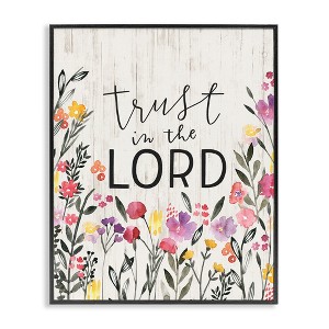 Stupell Industries Trust in the Lord Proverb Spring Watercolor Flowers, 16" x 20" - 1 of 4