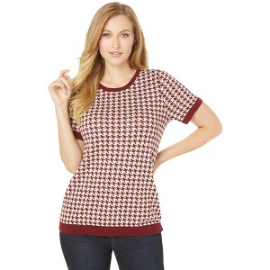 Jessica London Women's Plus Size Fine Gauge Crewneck Shell - 1 of 4
