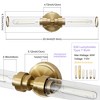 POWLIG 20.3-in 2-Light Gold Modern Dimmable Wall Sconce with Transparent Glass Shade - 4 of 4