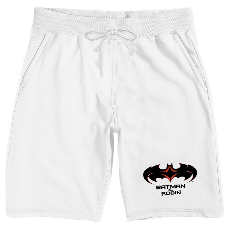 Batman & Robin 1997 Logo Men's White Sleep Pajama Shorts, 1 of 2