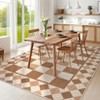 Checkerboard Rugs Easy Cleaning Easy Jute Floor Mats, Modern Geometric Indoor Outdoor Carpet, Non-Slip Foldable Accent Rug - 3 of 4
