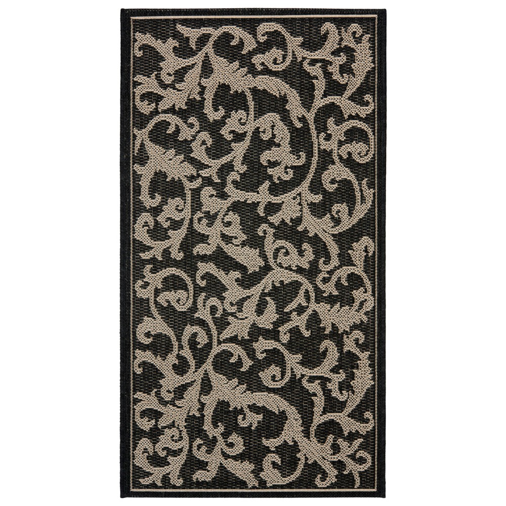 2'X3'7in Rectangle Savoy Outdoor Rug Black/Sand - Safavieh