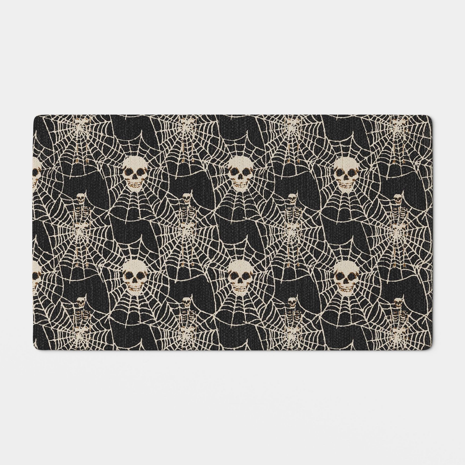 20"x34" Grim Reaper 'Trick or Treat' Bone Parlour Reversible Halloween Accent Rug - Hyde and EEK! Boutique™