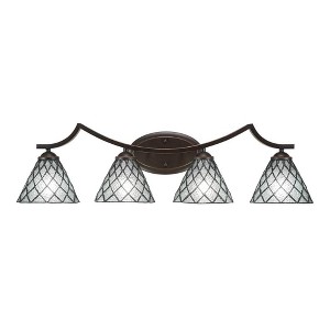 Toltec Lighting Zilo 4 - Light Vanity in  Dark Granite with 7" Diamond Ice Art Glass Shade - 1 of 1