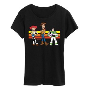 Women's - Toy Story - Buzz, Woody, And Jessie Short Sleeve Graphic T-Shirt - 1 of 4
