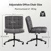 Lyngins Ergonomic Office Chair with Wheels, 360° Swivel Chair with Crossed Metal Base, Height Adjustable,Armless Office Desk Chair with Lumbar Support - 3 of 4