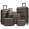 MOEPISY 6-Piece ABS Hardshell Luggage Set - Lightweight & Durable Suitcases with Dual Spinner Wheels, Brown - 2 of 4