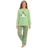 Collections Etc Embroidered Joyful Snowman Fleece 2-Piece Pajama Set XX-Large Mint Female - 2 of 4