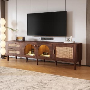 ACEPANO 70.8 in. W Modern Media Console Table with 3 Cabinets & 2 Drawers for Living Room-Dark Brown - 1 of 4