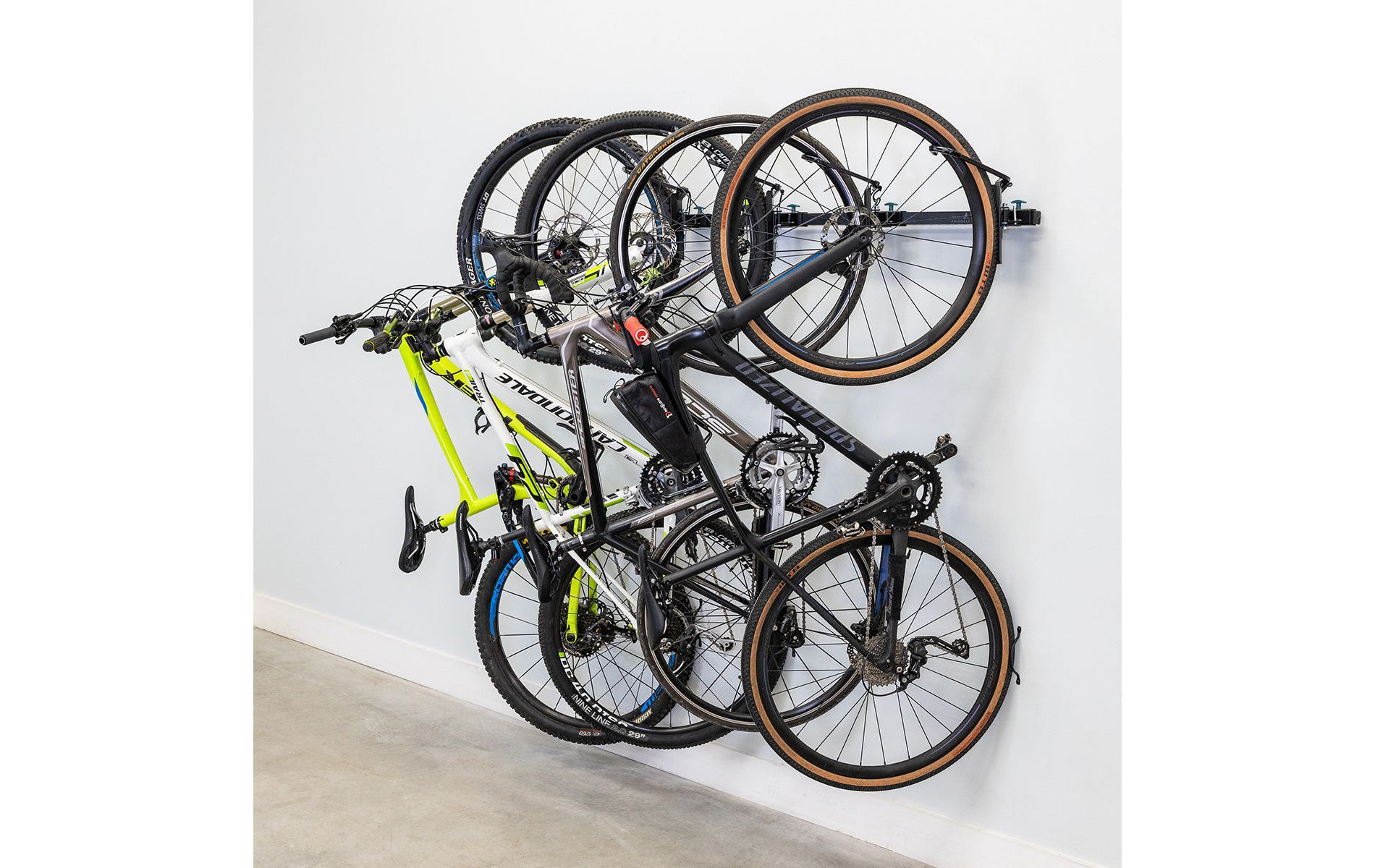 StoreYourBoard G-Swivel Bike | Adjustable Wall Storage System | Holds 4 Bikes