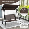 Tangkula 2-Person Patio Swing Seat Swing Bench Canopy Swing Loveseat Outdoor - 3 of 4