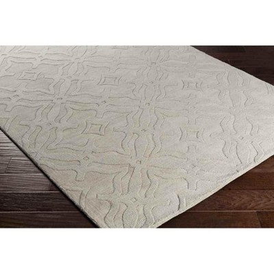 Handmade Gray Floral Wool Rectangular Area Rug 5' x 7'