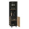 Vynxaria Hamden 10-Bottle 1-Shelf Bar Cabinet Black Wengue and Pine - 3 of 4