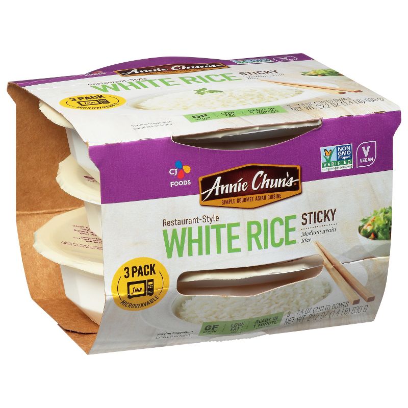 Annie Chun&#39;s Gluten Free and Vegan Rice Express Sticky White - 22.2oz/3ct, 3 of 6
