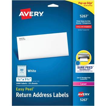 Avery Easy Peel Return Address Labels, Laser, 1/2 x 1-3/4 Inches, Pack of 2000