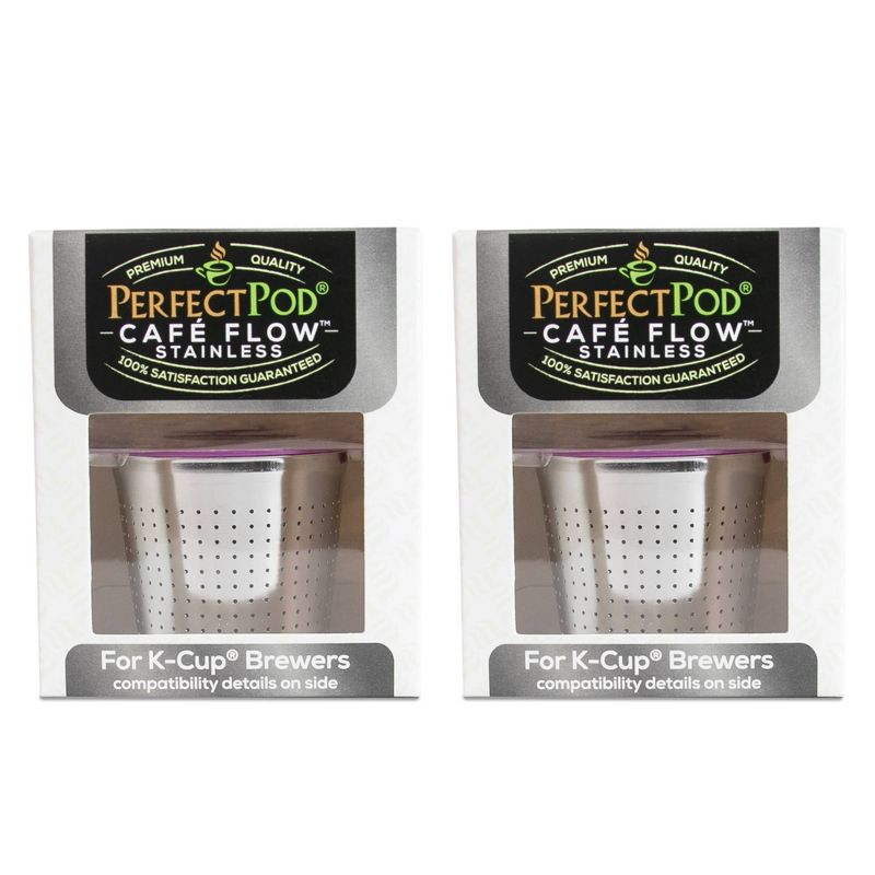 Perfect Pod Caf&#233; Flow Stainless Steel Premium Reusable Single-Serve Coffee Filter Cup - 2pk, 6 of 8
