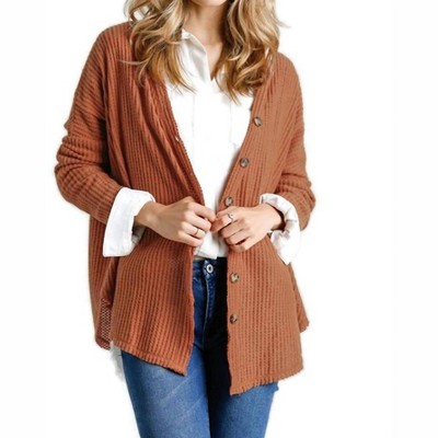 Women's Waffle Knit Cardigan - umgee