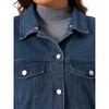 Agnes Orinda Women's Plus Size Denim Detachable Drawstring Hoodie Pockets Jean Jackets - 4 of 4